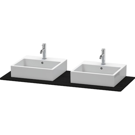 Xsquare Console With Two Sink Cut-Outs Oak Black
